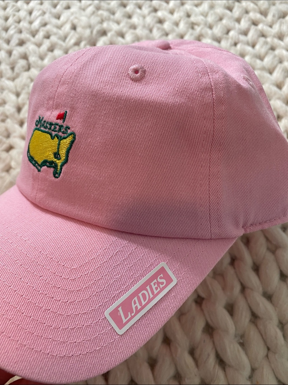 Masters Pink Hat with Yellow & Green Logo - Picture 2 of 5